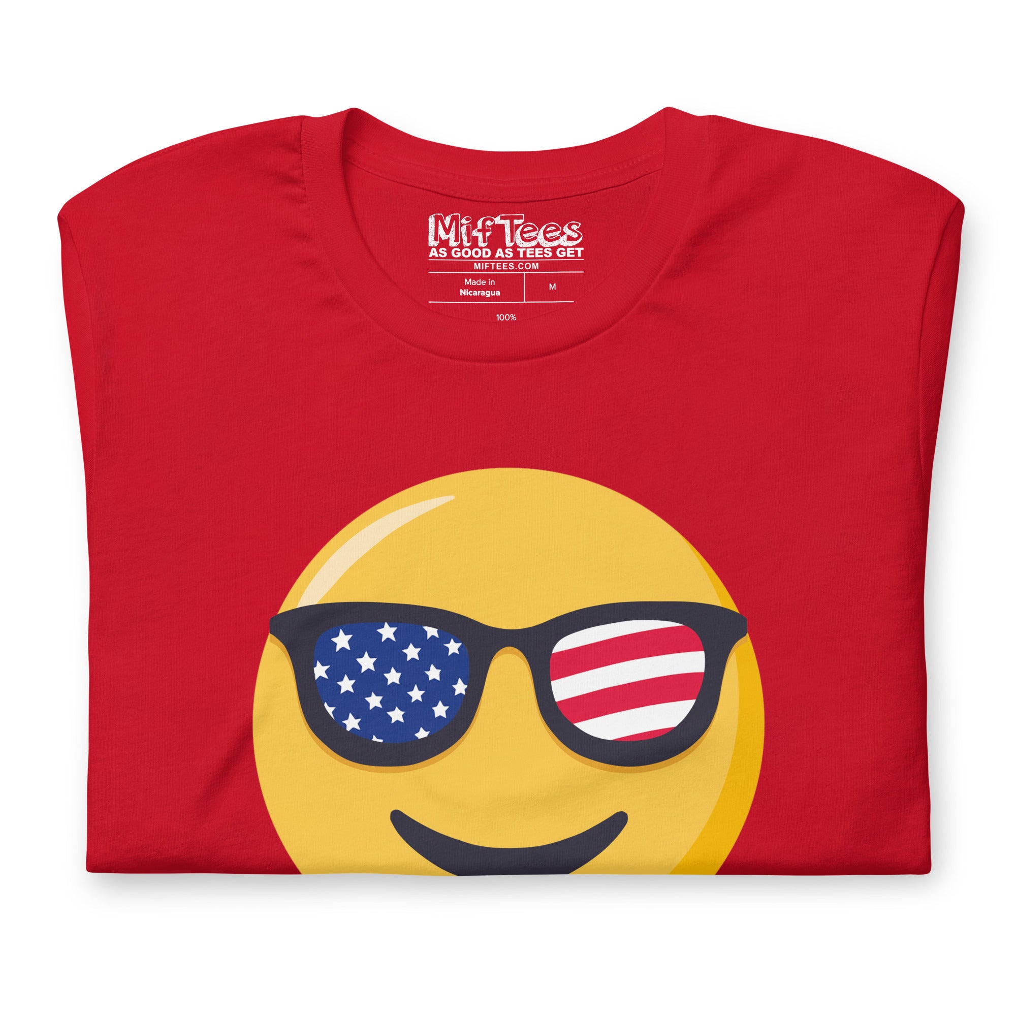 USA Sunglasses Smiling Emoji t-shirt