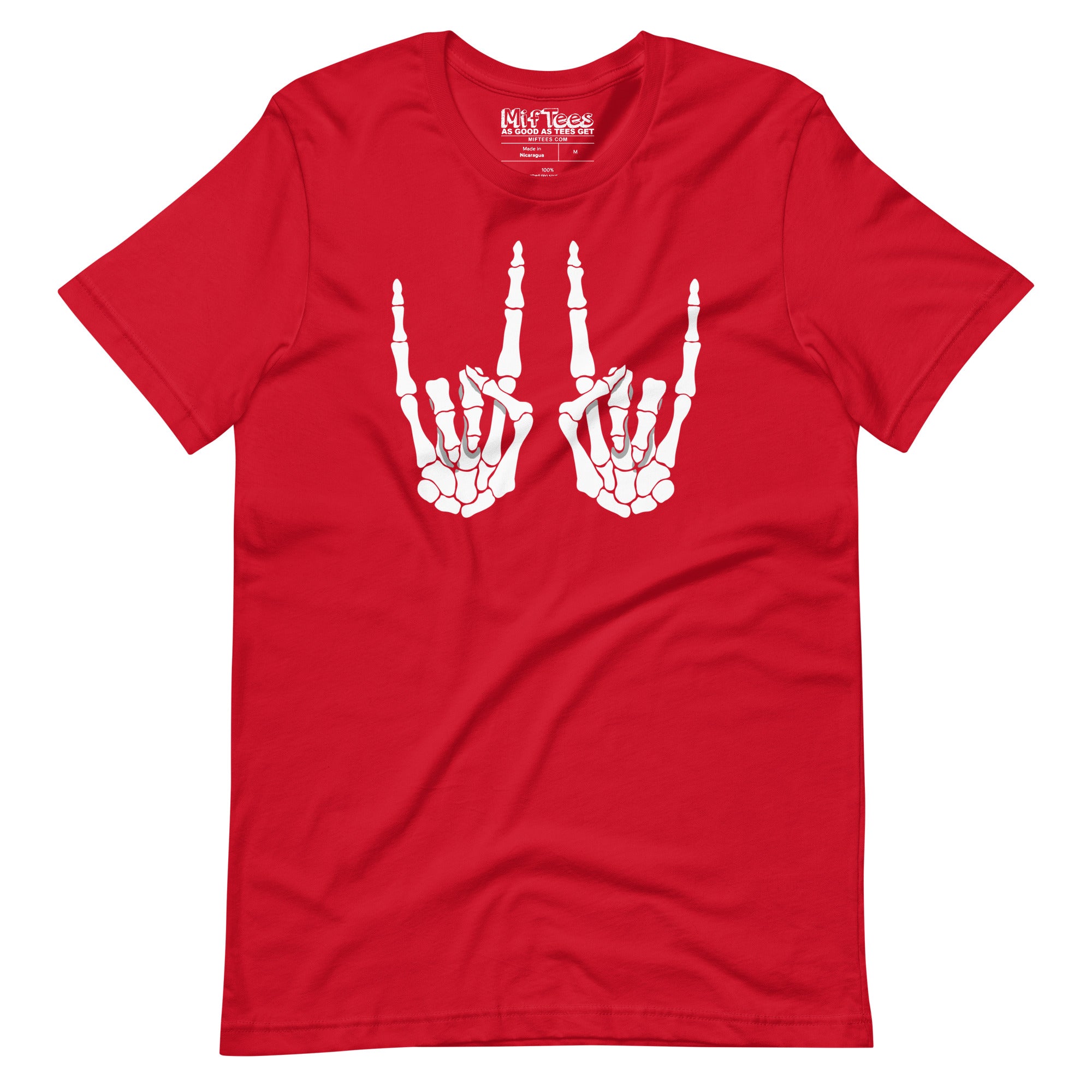 Skeleton Devil Hand Horns t-shirt