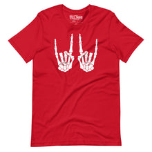 Load image into Gallery viewer, Skeleton Devil Hand Horns t-shirt
