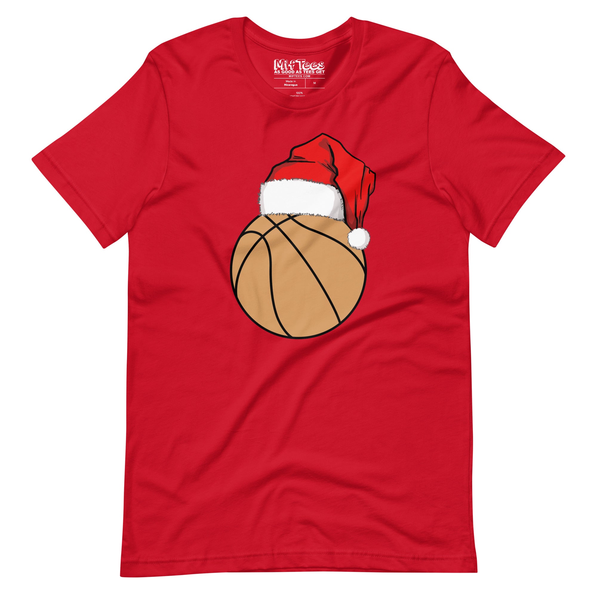 Ho Ho Hoops! Basketball with Santa Hat t-shirt