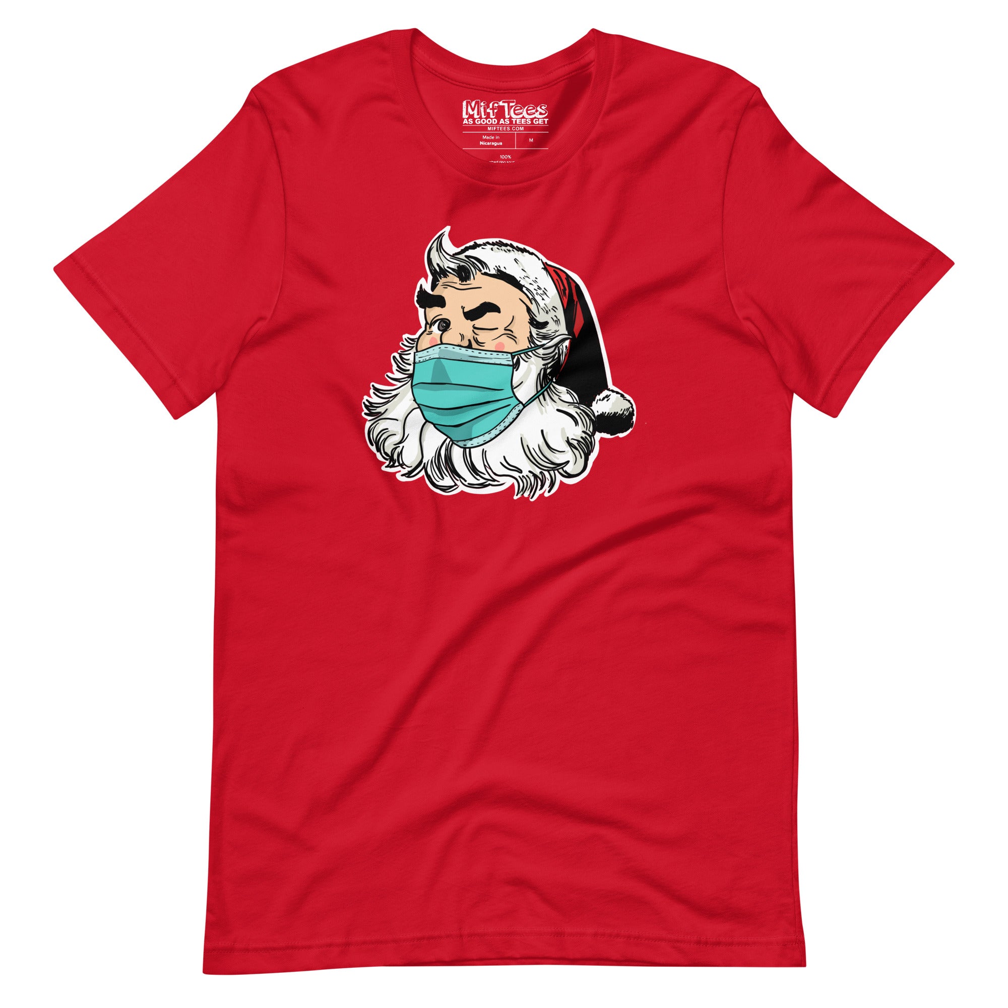 Santa with facemask t-shirt