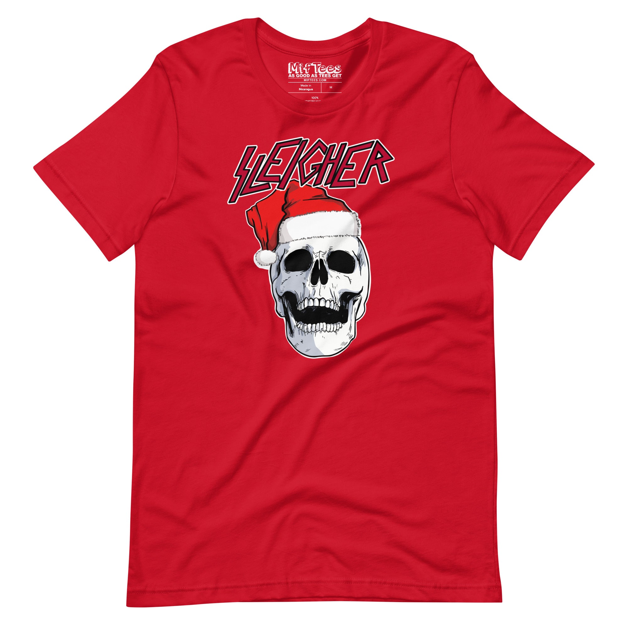 Skull with Santa Hat Sleigher t-shirt