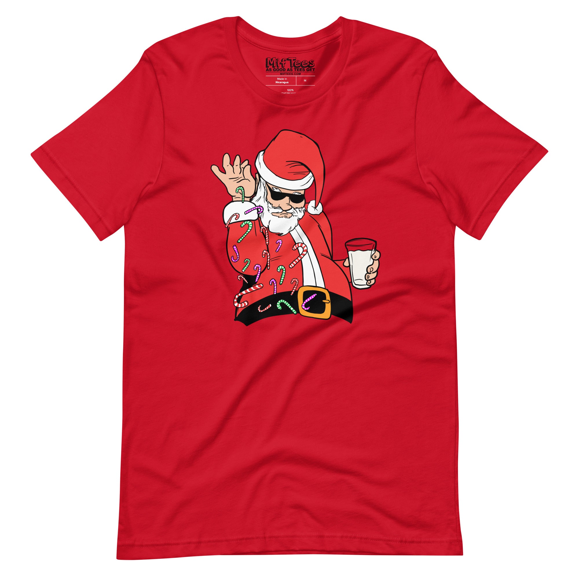 Santa throwing Candy Canes t-shirt