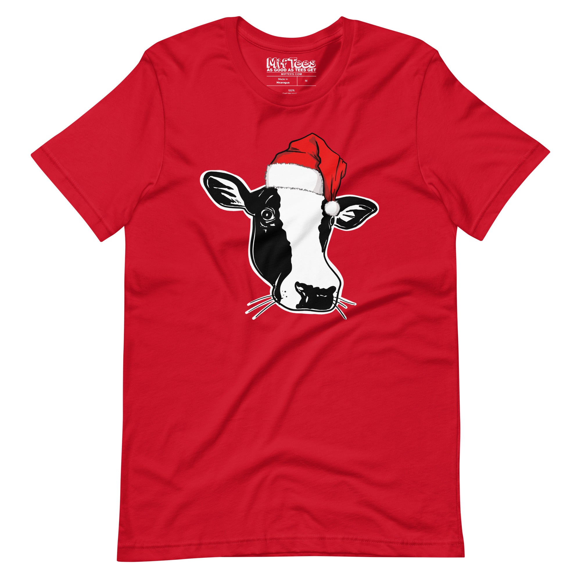 Cow with Santa Hat t-shirt