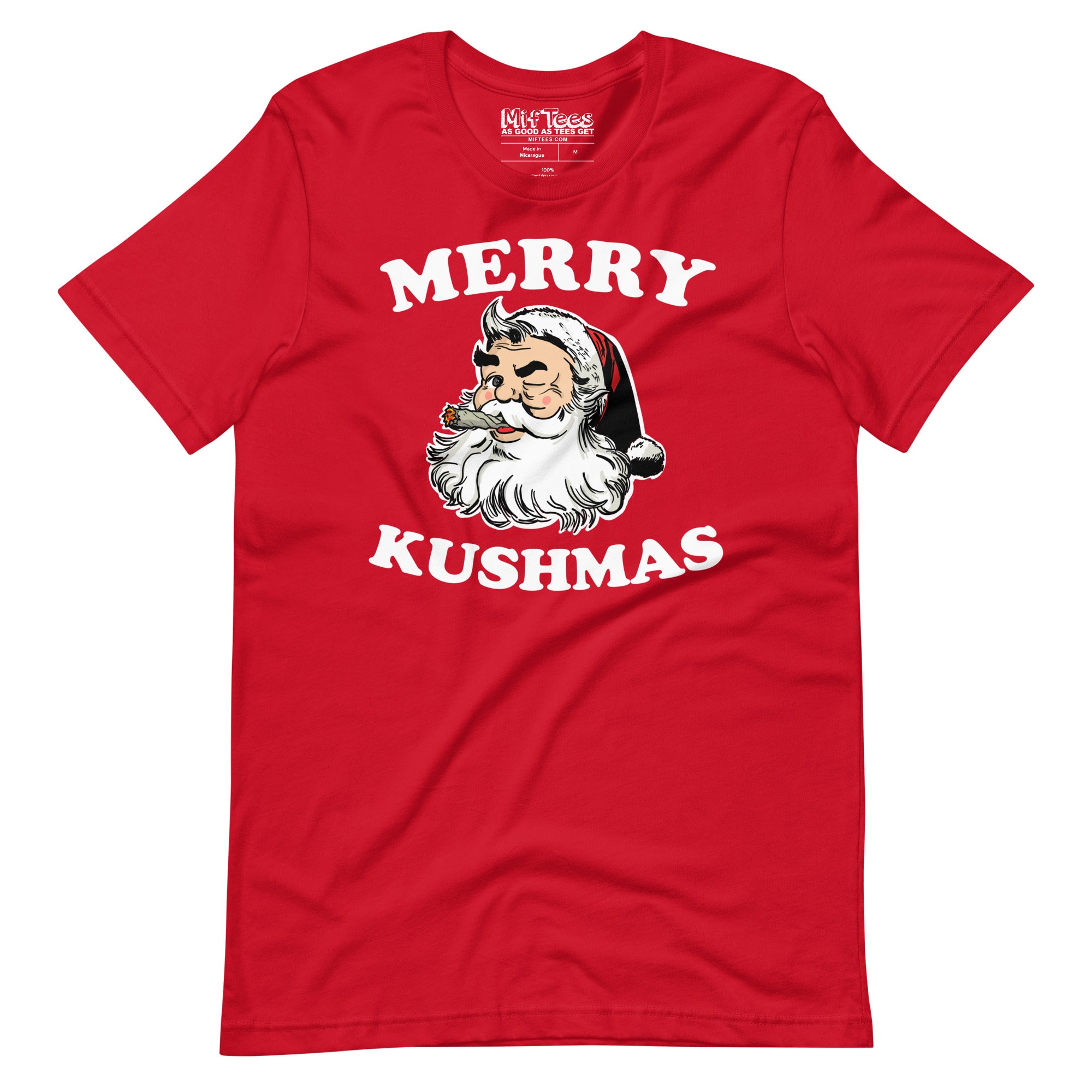 Merry Kushmas Santa smoking weed t-shirt