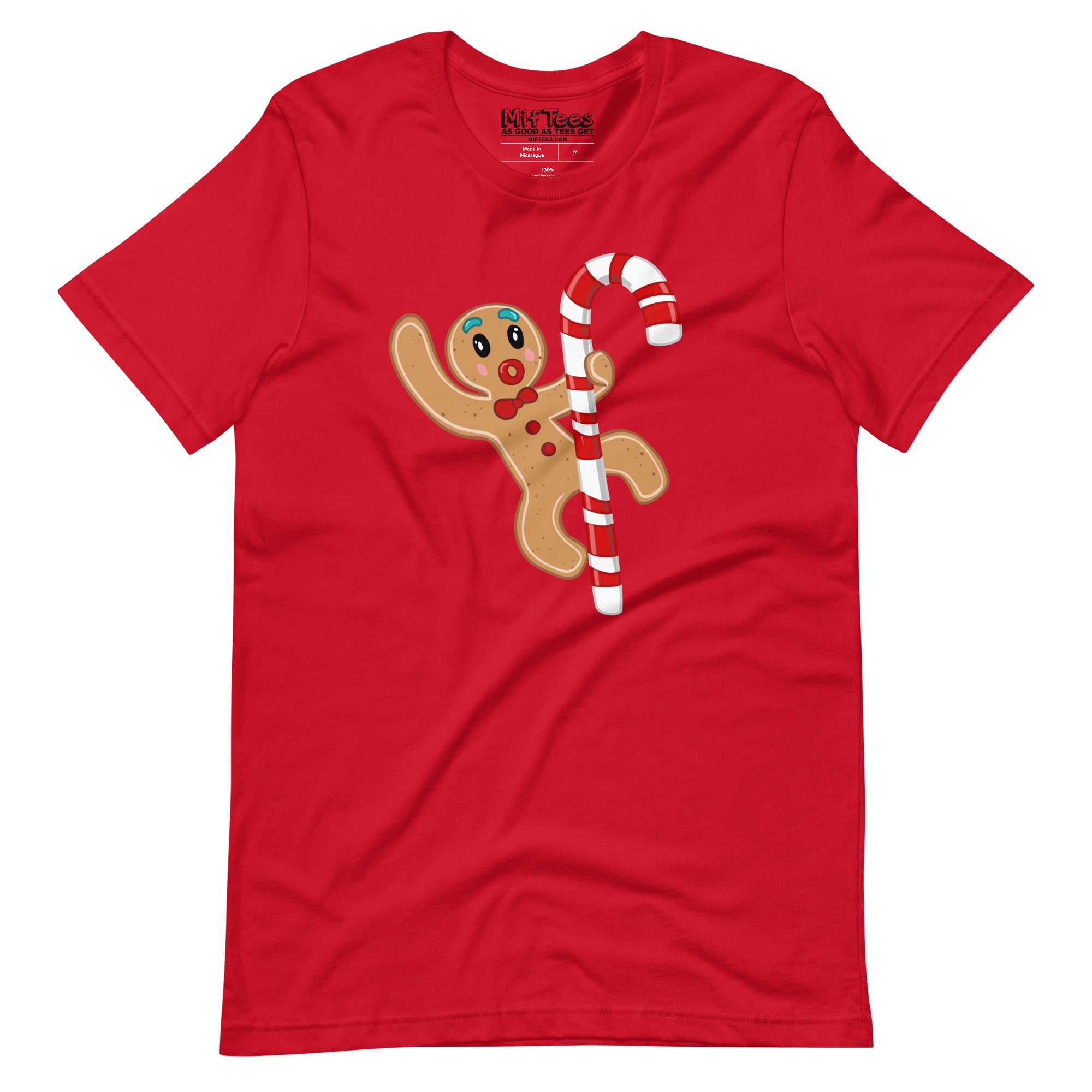 Candy Cane Pole-Dancing Gingerbread Man t-shirt