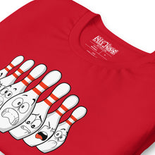 Load image into Gallery viewer, Scared Bowling Pins t-shirt
