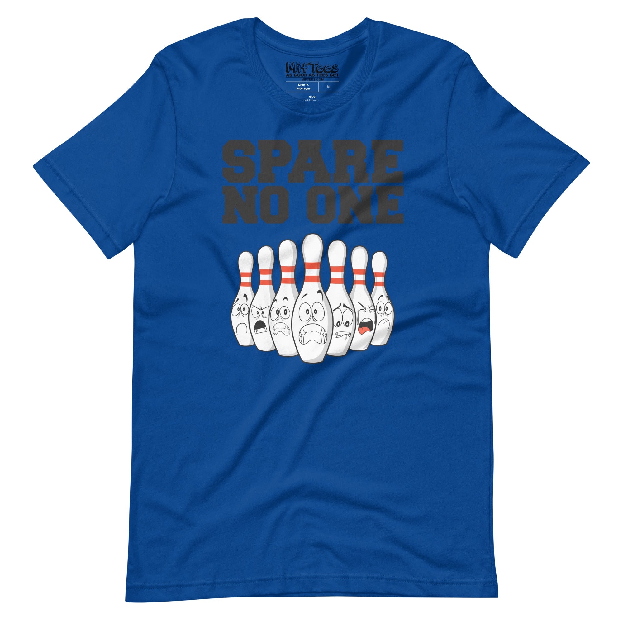 Scared Bowling Pins Spare No One Bowling t-shirt