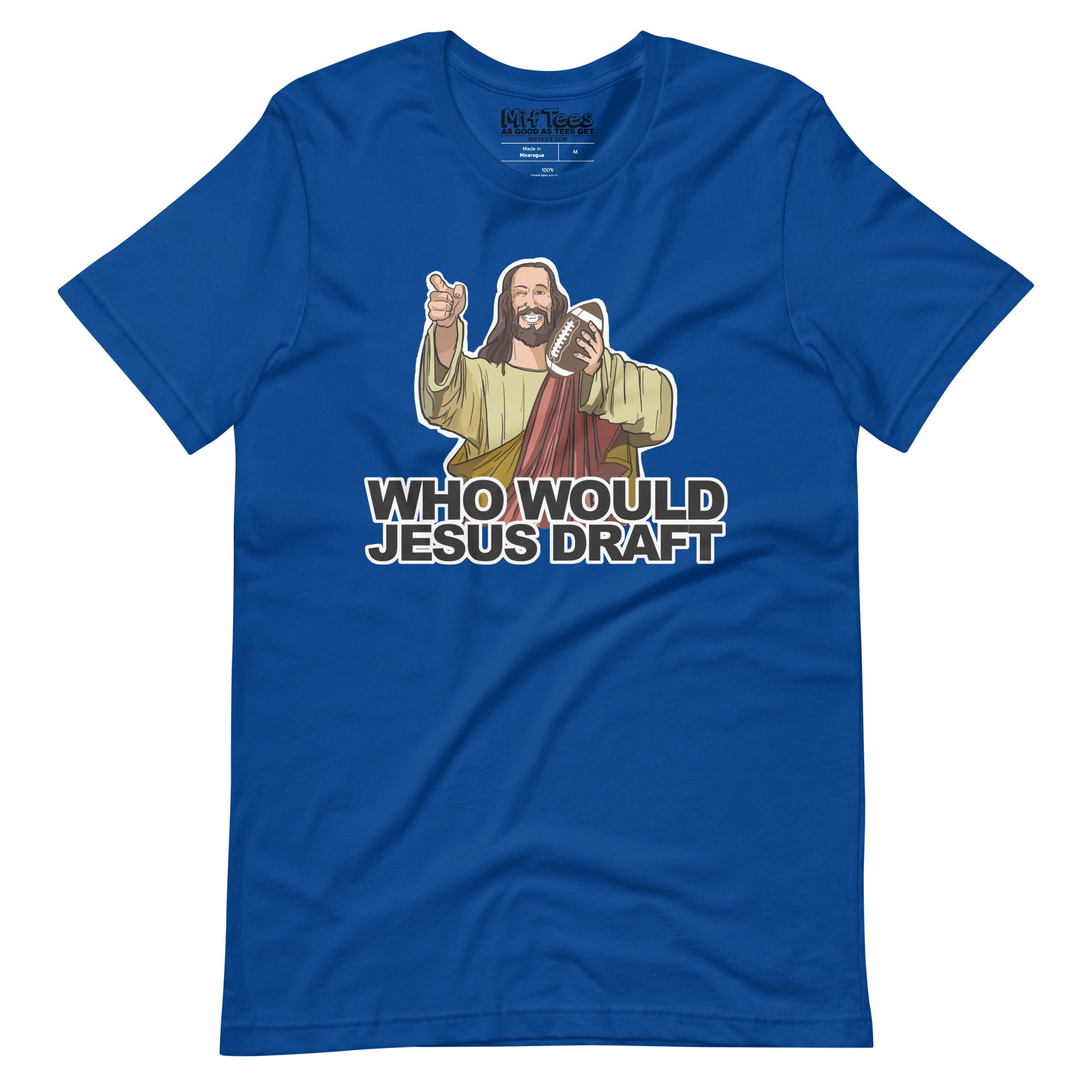 Fantasy Football Cartoon Who Would Jesus Draft t-shirt