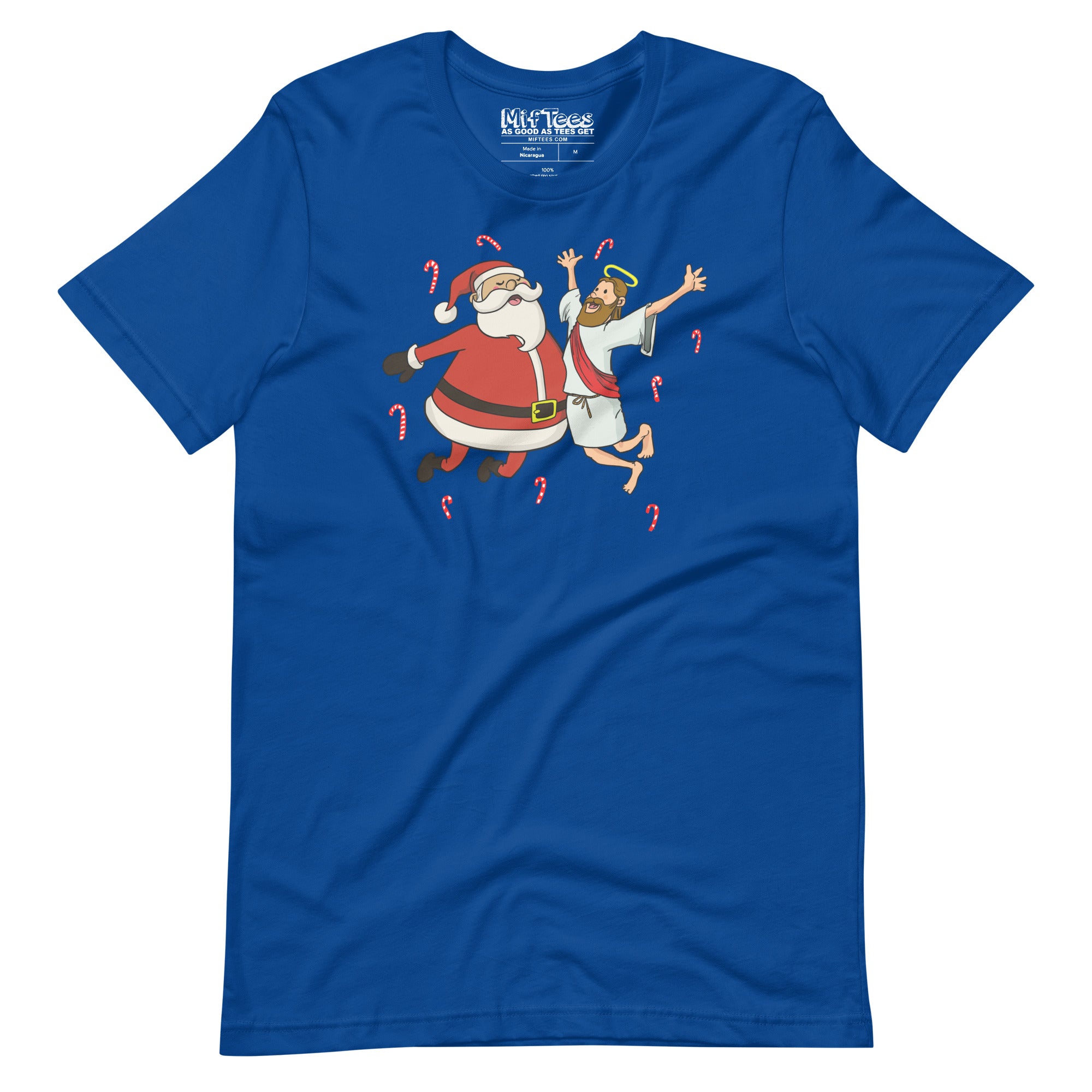 funny Jesus and Santa Best Friends t-shirt