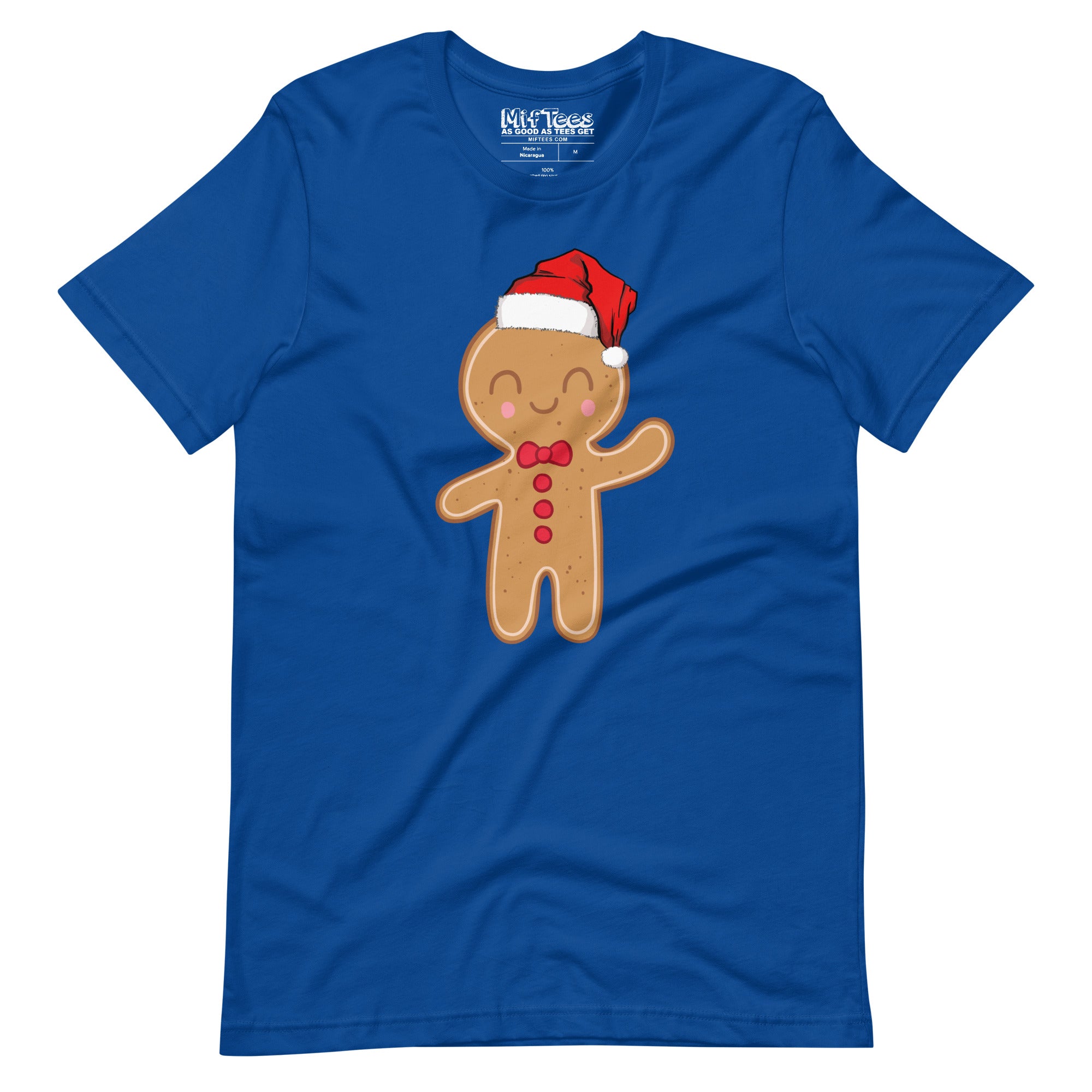 Fancy Gingerbread Man with Santa Hat t-shirt