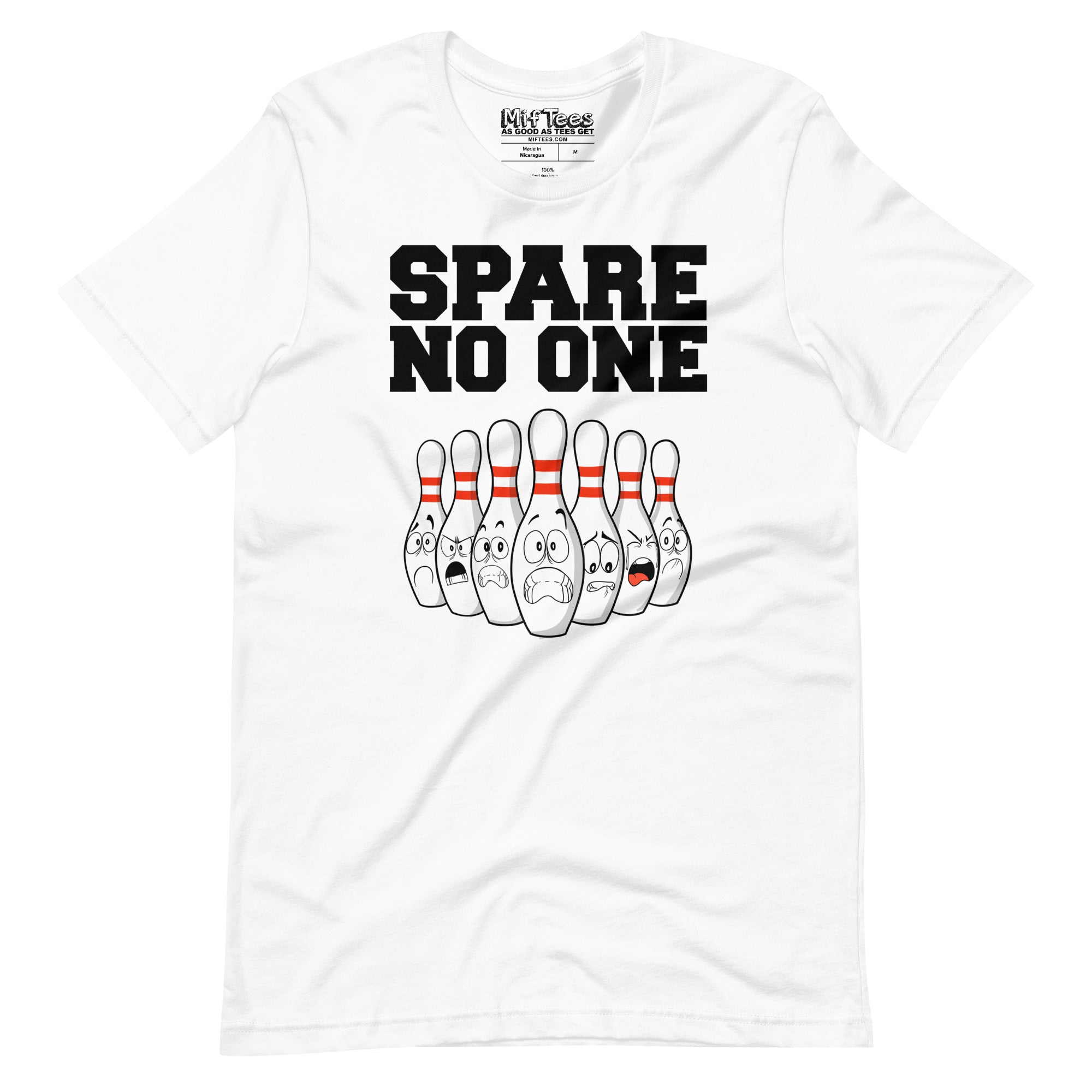 Scared Bowling Pins Spare No One Bowling t-shirt