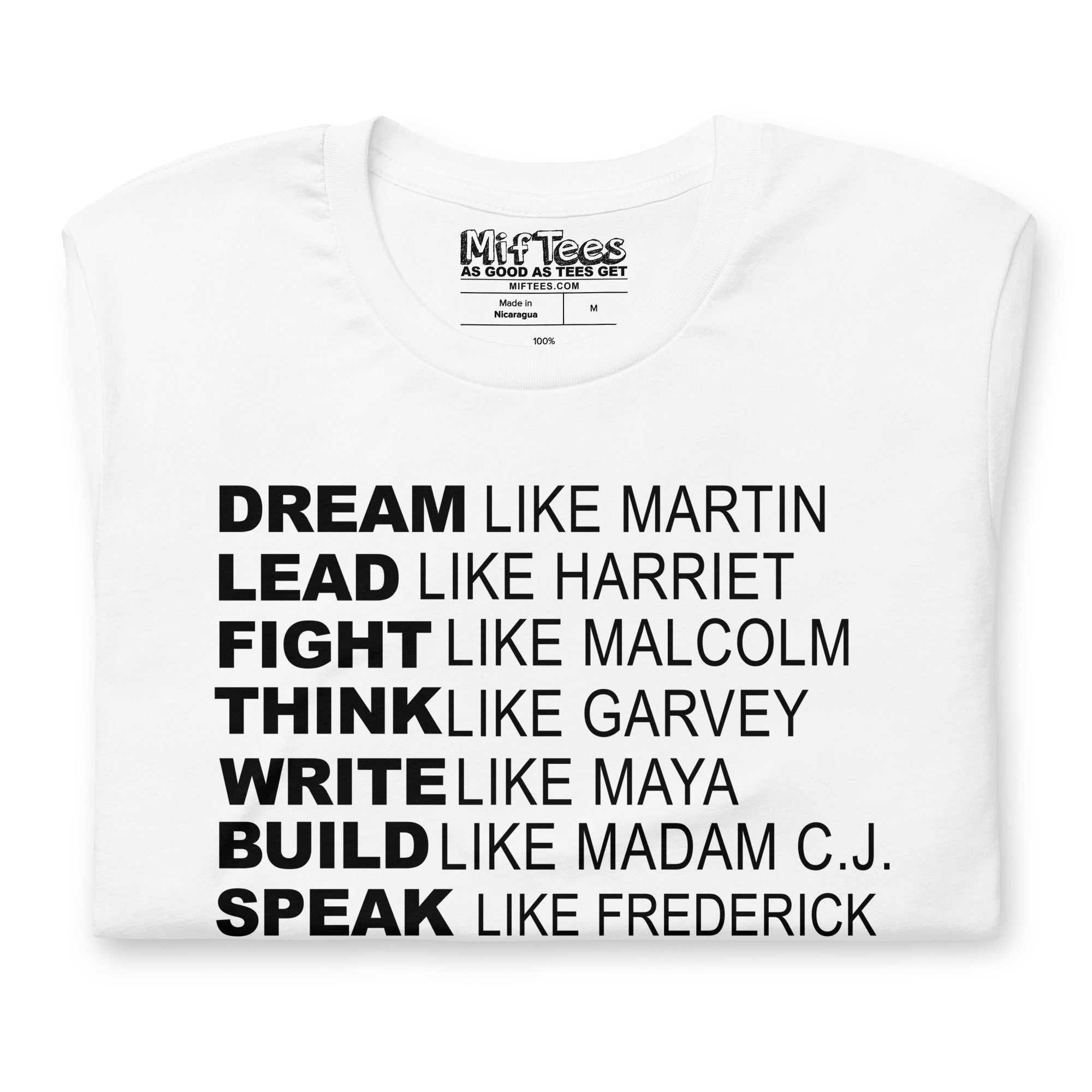 Dream Like Martin, Lead Like Harriet, Fight Like Malcolm t-shirt