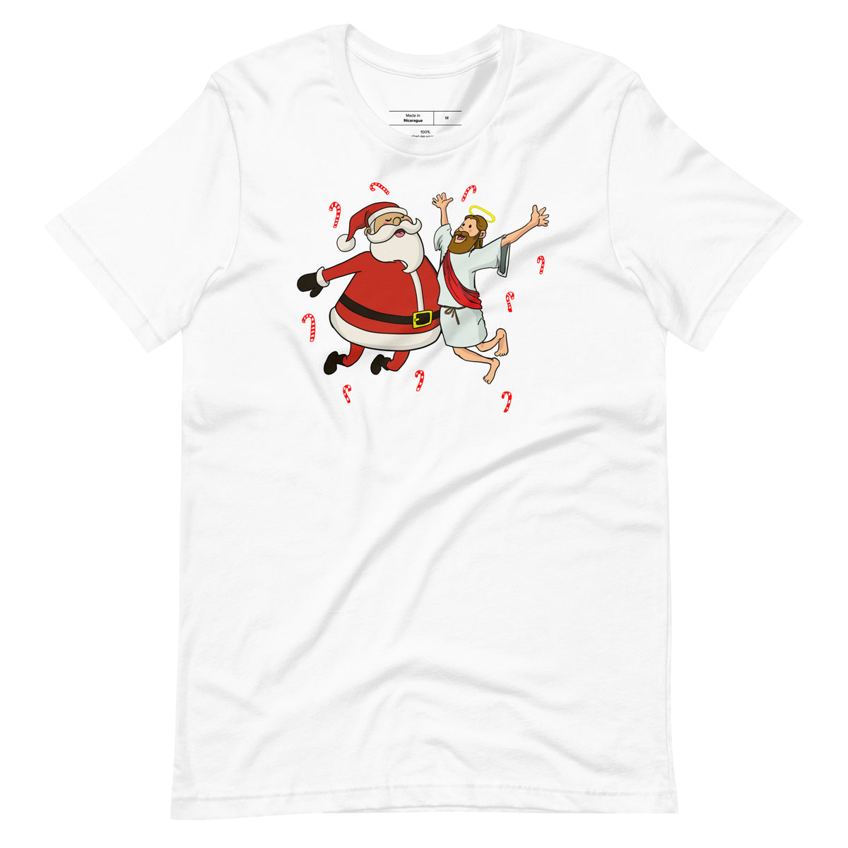 funny Jesus and Santa Best Friends t-shirt