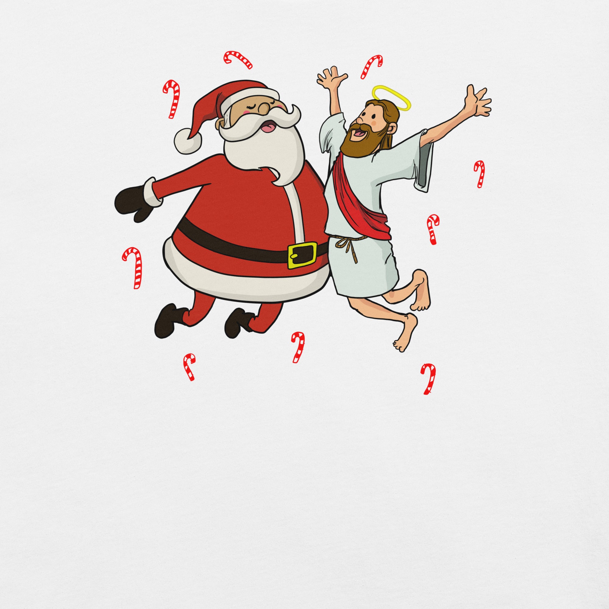 funny Jesus and Santa Best Friends t-shirt