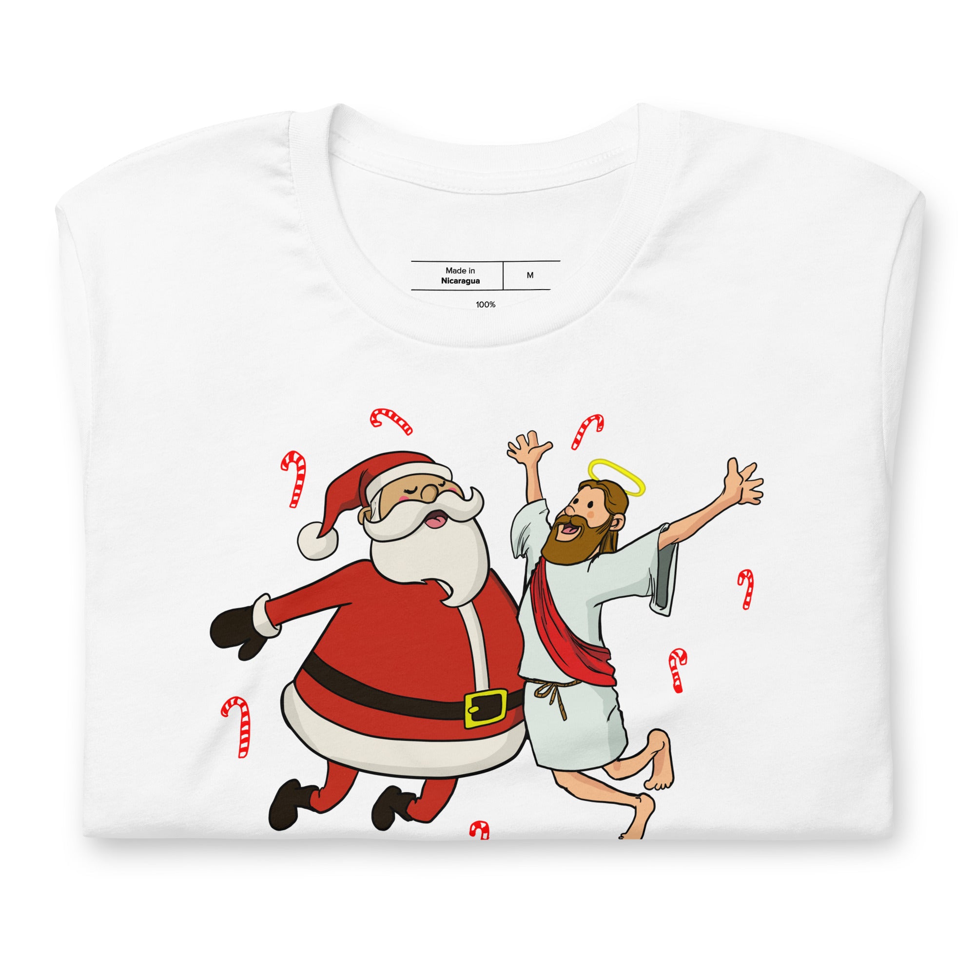 funny Jesus and Santa Best Friends t-shirt