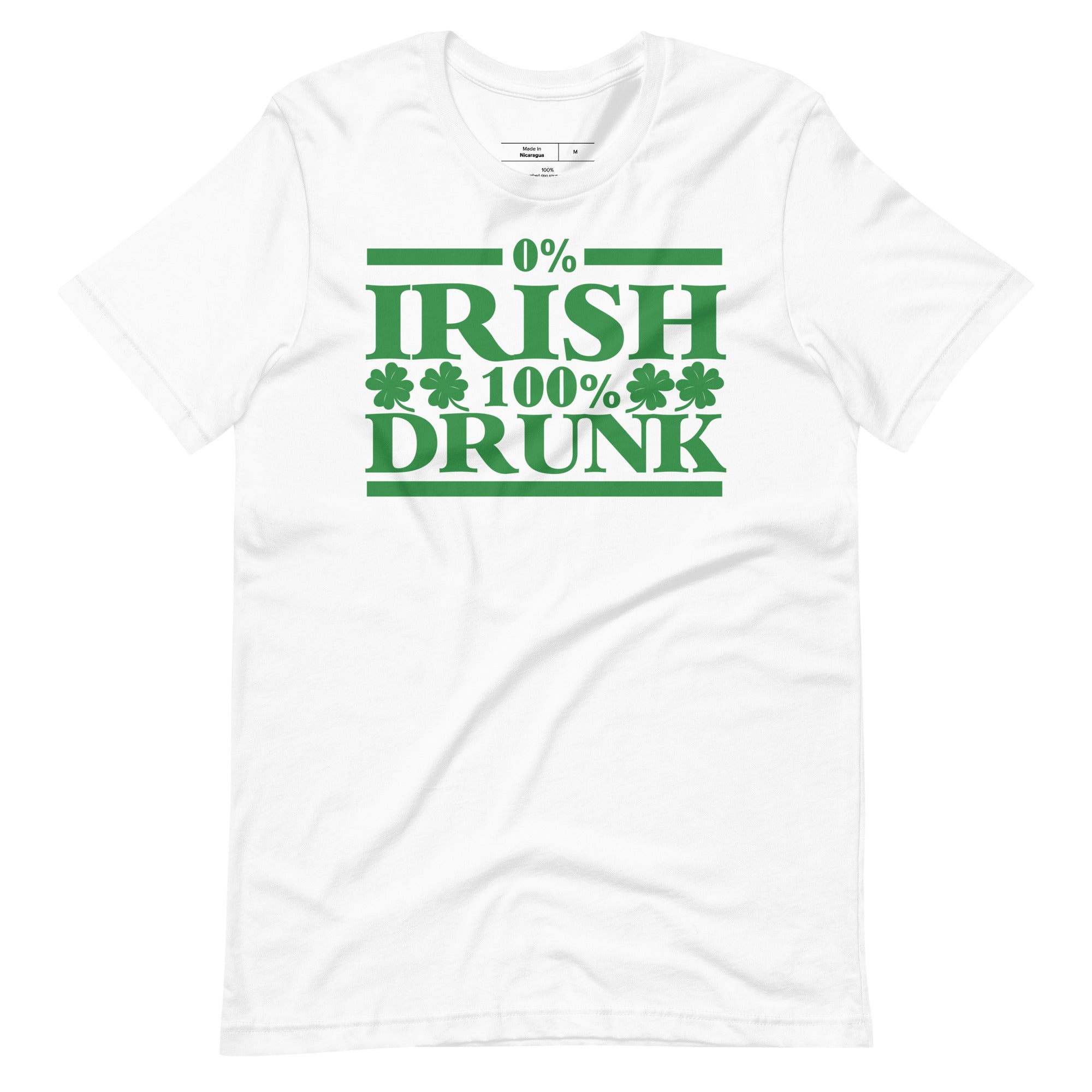 0 percent Irish 100 percent drunk t-shirt