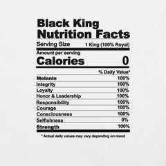 Black King Nutrition Facts t-shirt