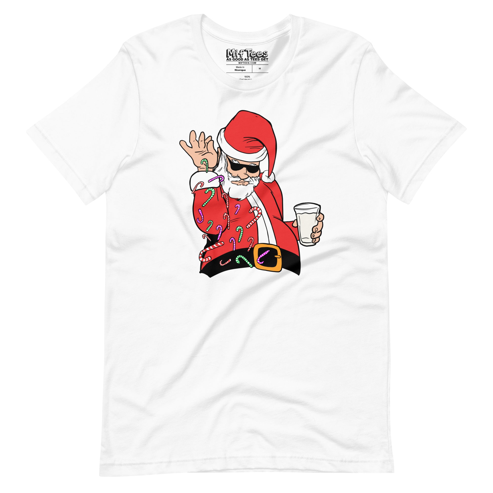 Santa throwing Candy Canes t-shirt