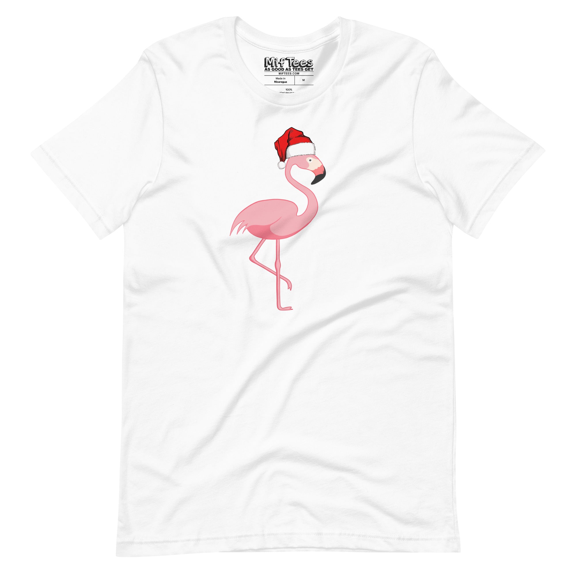 Pink Flamingo with Santa Hat t-shirt