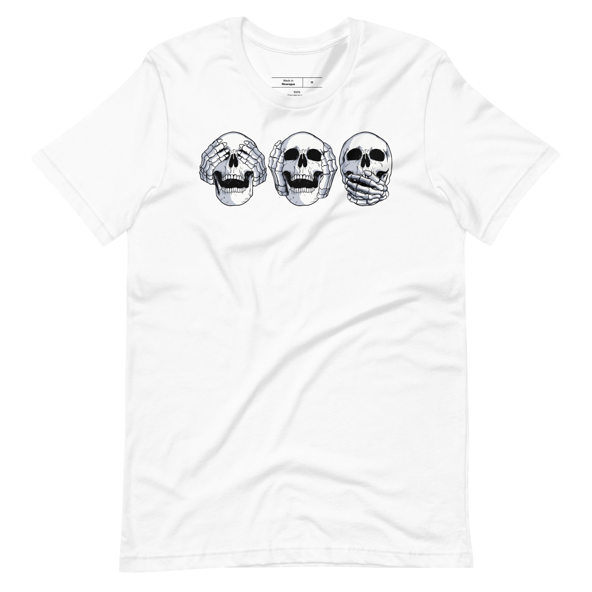 Hear No Evil, See No Evil, Speak No Evil Skull T-Shirt