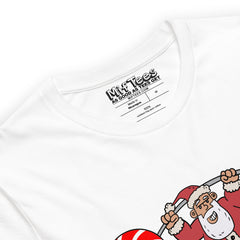 Santa Lifting Candy Cane Weights t-shirt