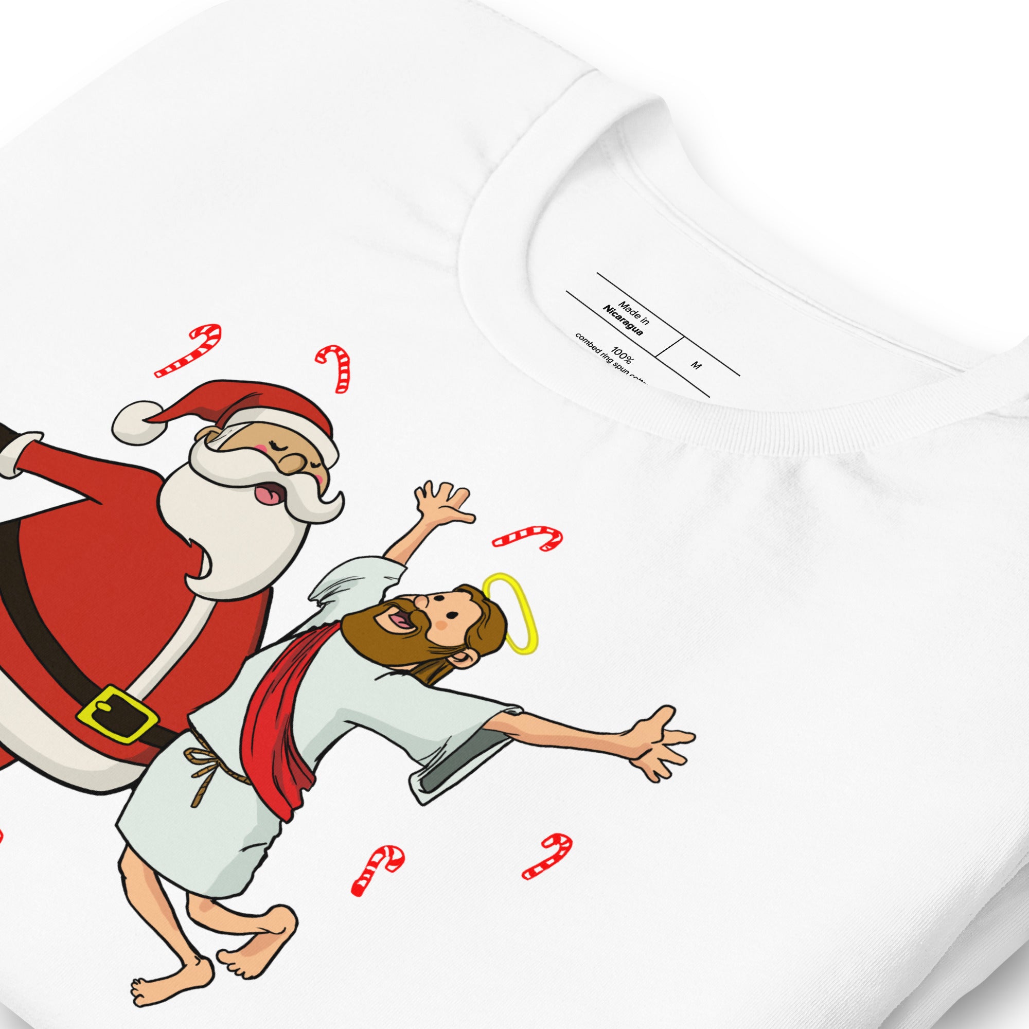 funny Jesus and Santa Best Friends t-shirt