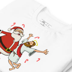 funny Jesus and Santa Best Friends t-shirt