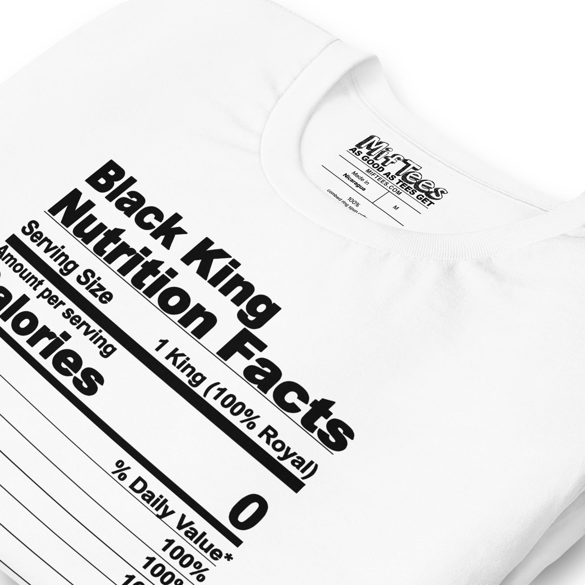 Black King Nutrition Facts t-shirt