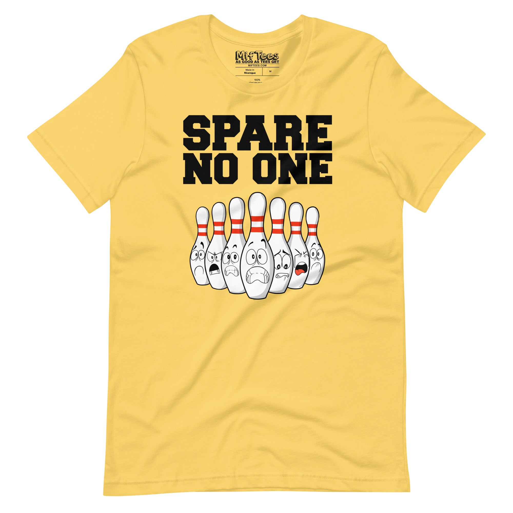 Scared Bowling Pins Spare No One Bowling t-shirt