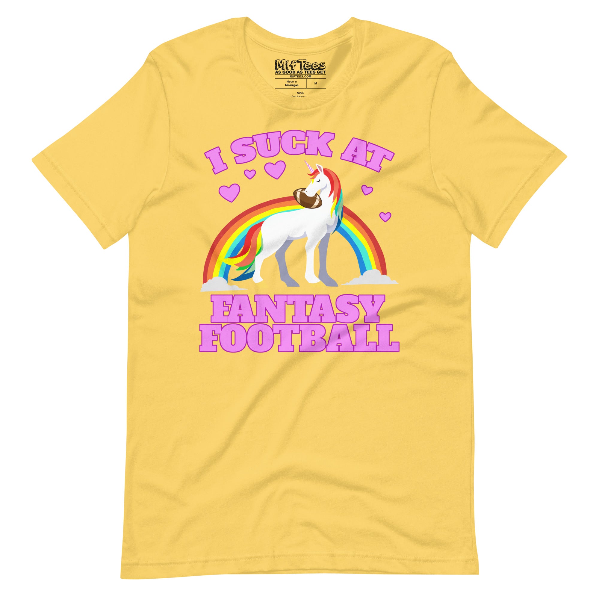 I Suck at Fantasy Football Unicorn t-shirt