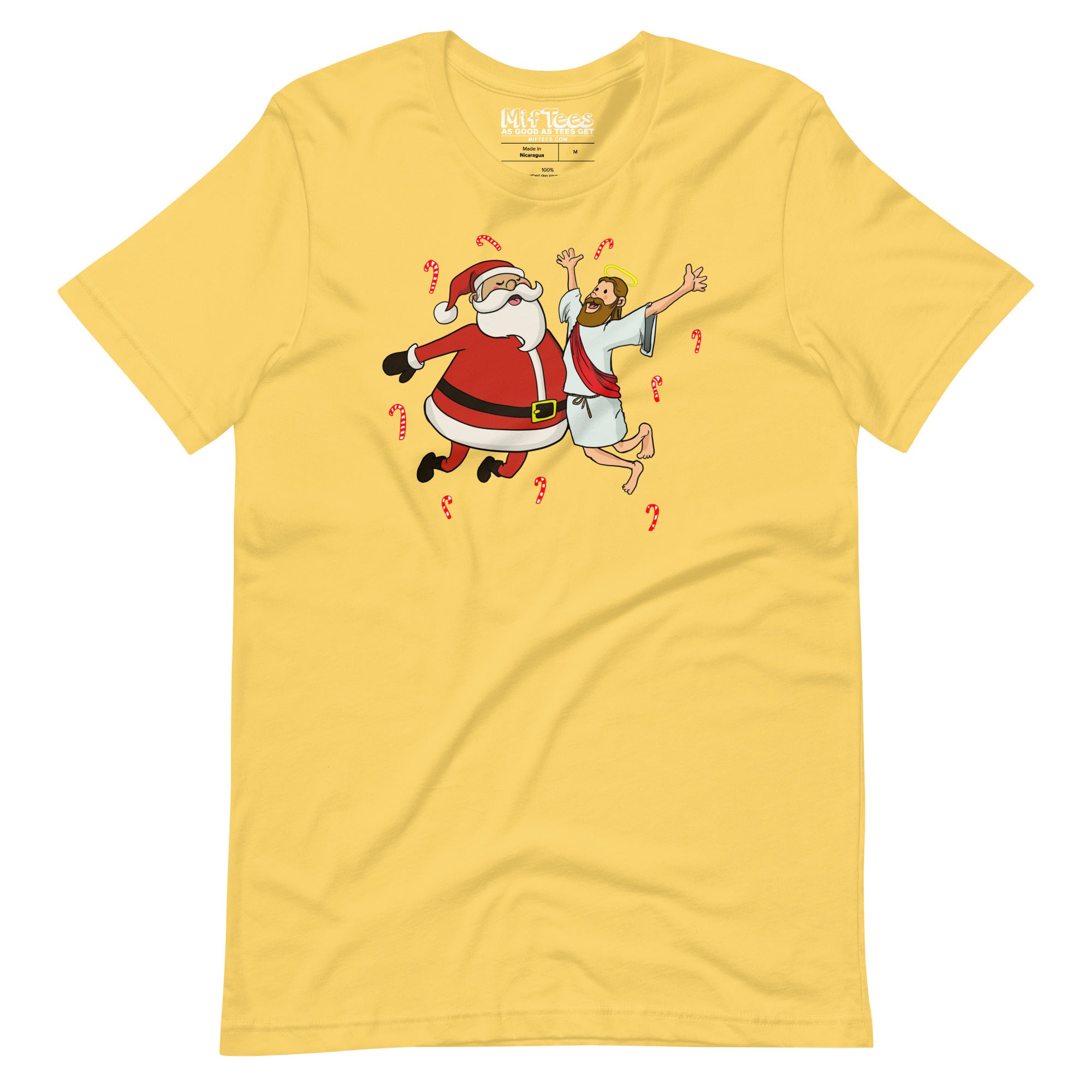 funny Jesus and Santa Best Friends t-shirt