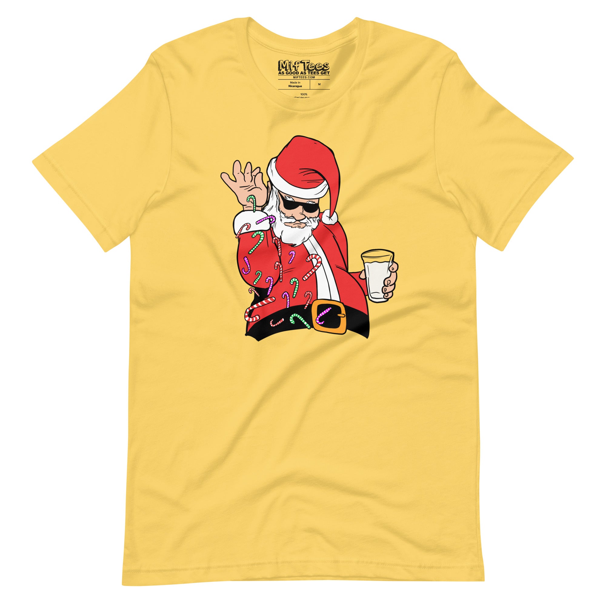 Santa throwing Candy Canes t-shirt