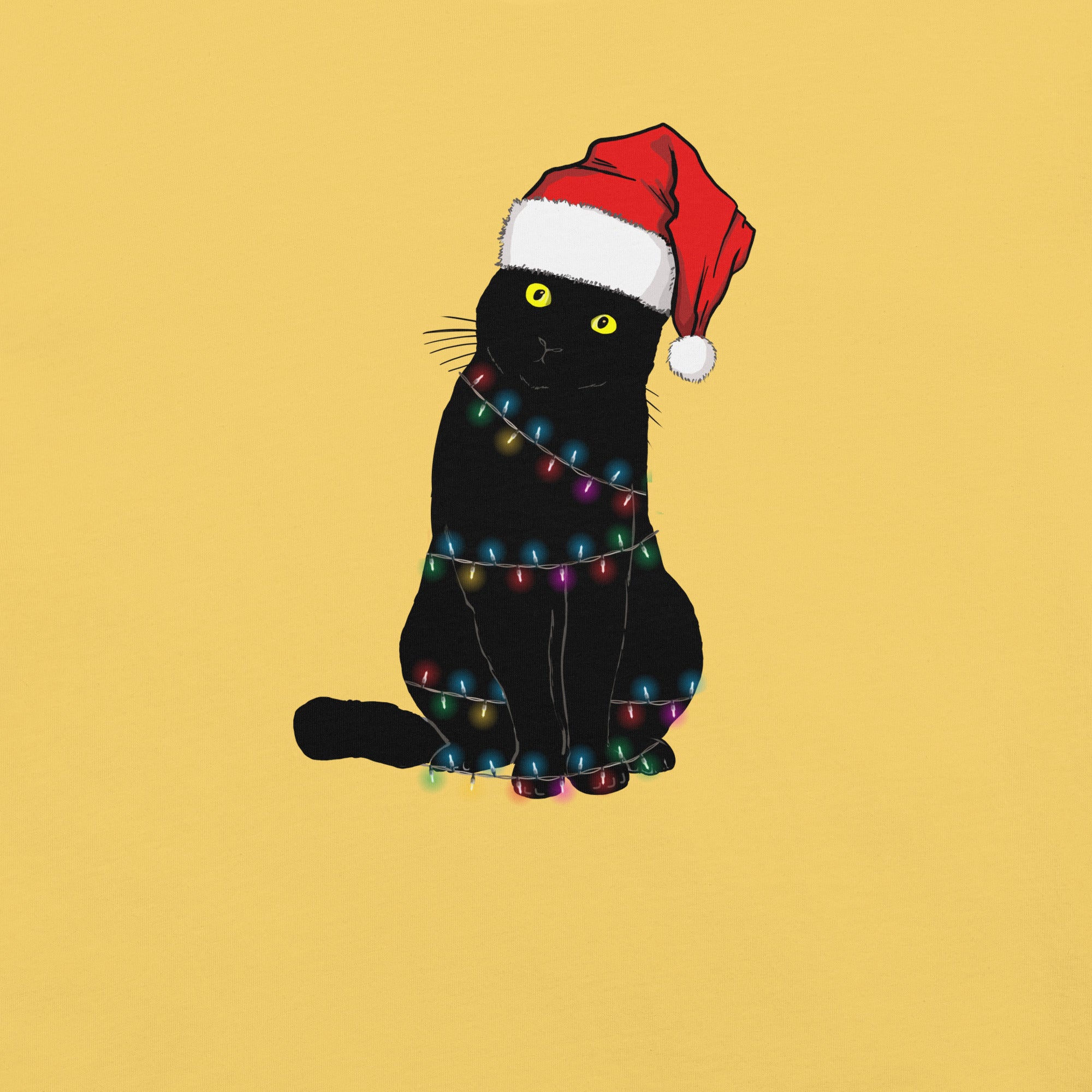 Black Cat with Santa Hat t-shirt