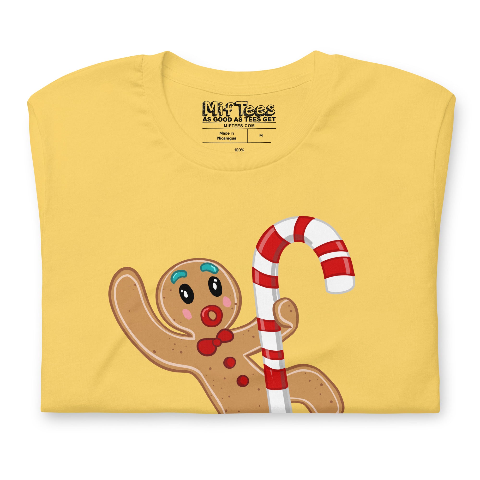 Candy Cane Pole-Dancing Gingerbread Man t-shirt