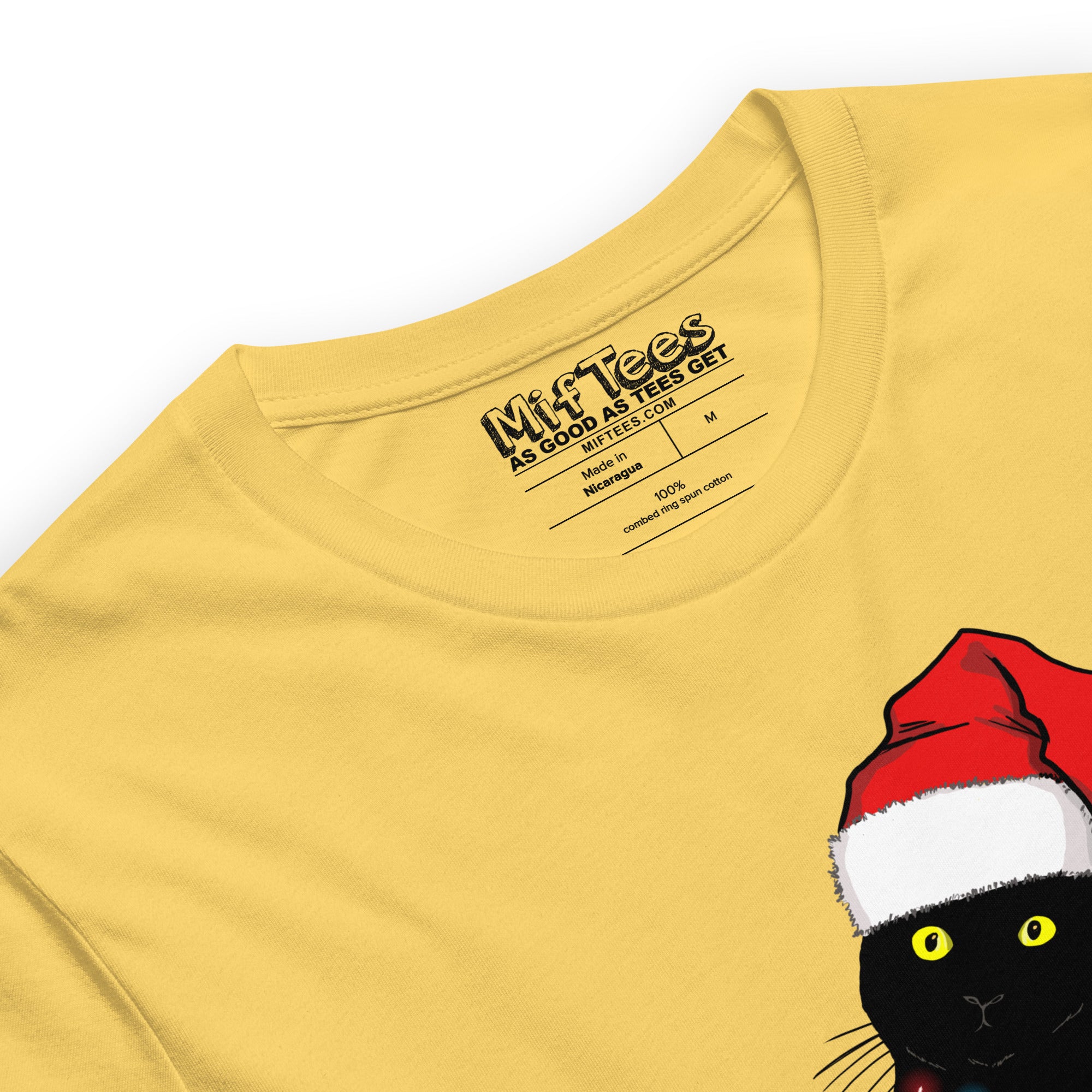 Black Cat with Santa Hat t-shirt