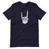 Skeleton Hand Horn Metal funny Halloween Skeleton Rocker T-Shirt